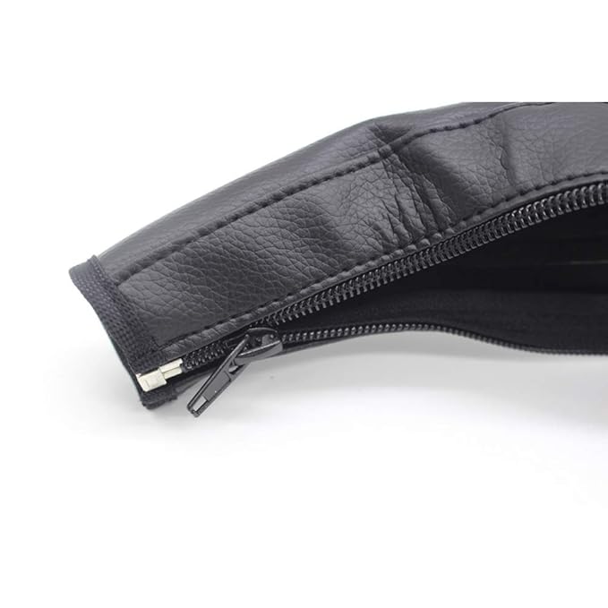 MINILUJIA Baby Stroller Armrest Bumper Handlebar Sleeve Cover Universal Handle Cover DustProof Protect PU Leather Case with Removable Zipper Black