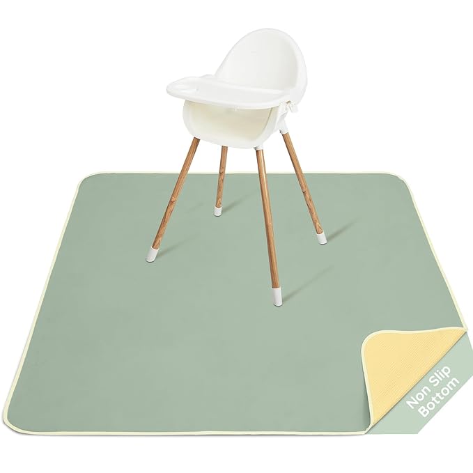 Basumee Splat Mat High Chair Mat Waterproof Baby Play Splat Mat for Under High Chair Food Catcher Highchair Mat for Floor Non Slip Bottom