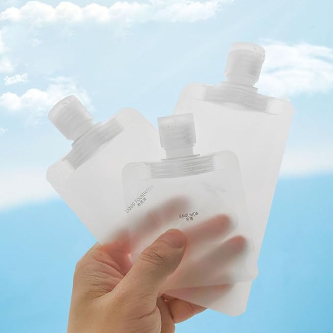 KALLORY 13Pack Travel Pouches for Toiletries,TSA Approved,Portable Containers,Stand Up Pouch,Refillable Travel Accessories for Shampoo Conditioner Lotion Soap Liquids (30/50/100ml)