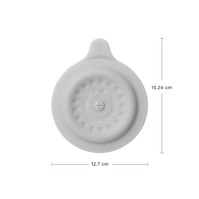 Ubbi Bathtub Drain Cover, Silicone Drain Stopper with Suction, Baby Bath Time Accessory, Gray