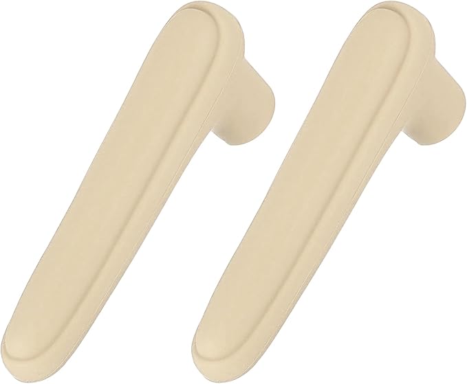 uxcell 2 Pcs Door Handle Covers, Silicone Safety Doors Knob Handle Protector Covers Anti-Collision Soft Doors Pull Cover for Bedrooms Bathrooms Offices, Beige