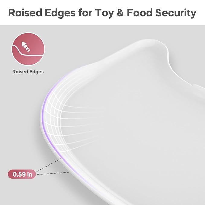 Seat Tray Accessory Compatible with Bumbo Floor Seat, Tray Surface for Feeding and Play, Easy to Clean and Install, for Baby Boys and Girls 3 to 12 Months, White