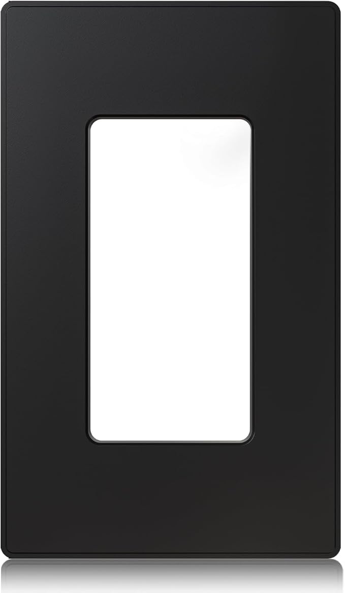AIDA 1-Gang Screwless Decorative Wall Plates, Standard Size Unbreakable Thermoplastic Faceplate Cover for Decorator Receptacle Outlet Switch, UL Listed (1 Pack, Matte Black)