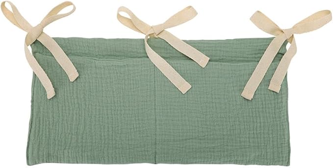 Hanging Baby Diaper Caddy Organizer, Diaper Stacker, Baby Crib Pocket with Straps Classified Storage Bag Organizer for Nursery Diapers Wipes Baby Essentials (Green)