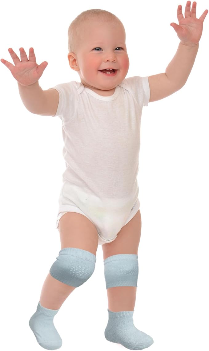 Geyoga 12 Pairs Baby Crawling Anti Slip Knee Pads and Baby Anti slip Socks Toddler Knee Protector