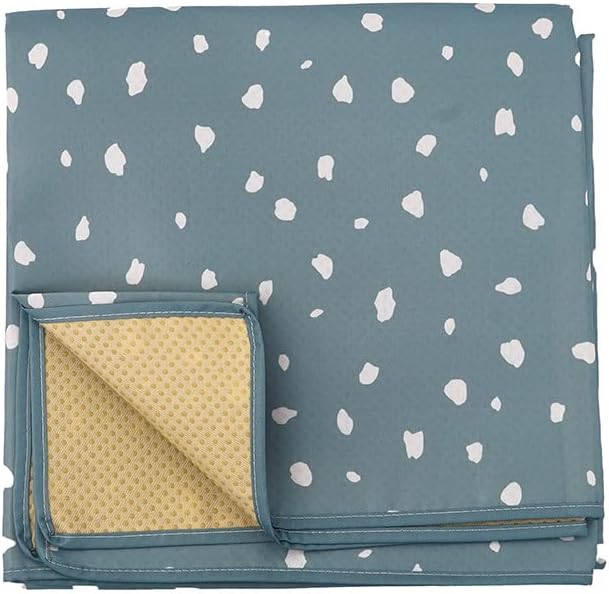 Baby Splat Mat for Under High Chair - WWaterproof and Washable Eating Mat for Toddlers&Kids, Portable Play Mat and Table Cloth 43 inch (Dots)