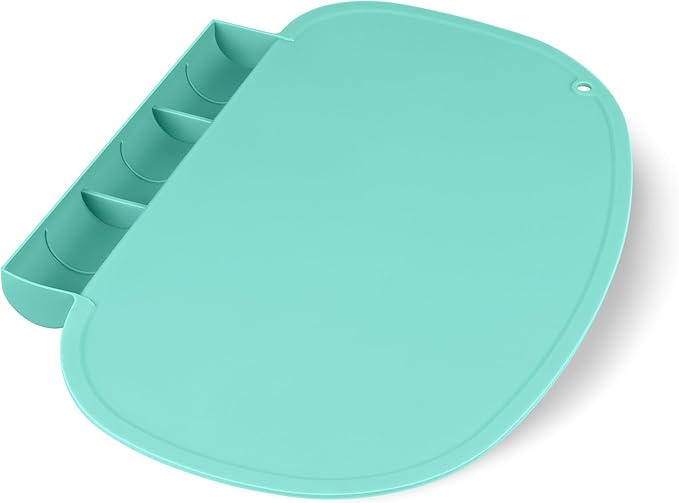 Silicone Placemat for Baby, Tablemats with Food Catching Pocket, Non-Slip Silicone Placemat for Restaurants Home Travel (Cooling Oasis)