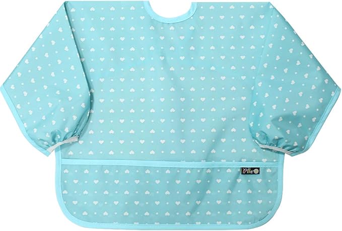 Plie Long Sleeve Waterproof Bib for Toddlers – Soft Feeding Smock for Baby Mealtime, Self-Feeding, BPA-Free, Easy Clean