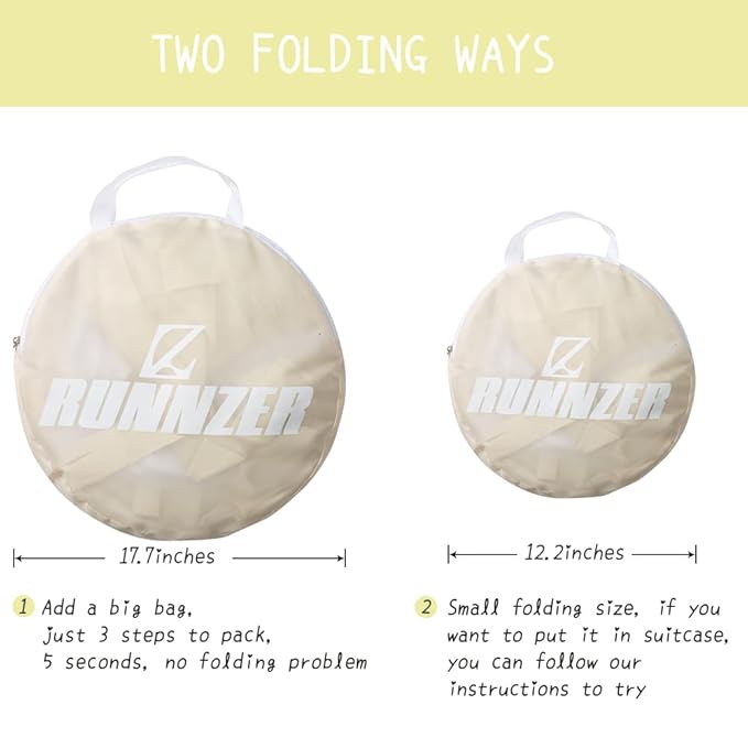 L RUNNZER Pack N Play Tent, Baby Crib Tent to Keep Baby from Climbing Out, Pop Up Crib Net for Pack and Plays, Mini Cribs & Play Yards, See-Through & Breathable Mesh Crib Canopy, Beige, R07s-beige