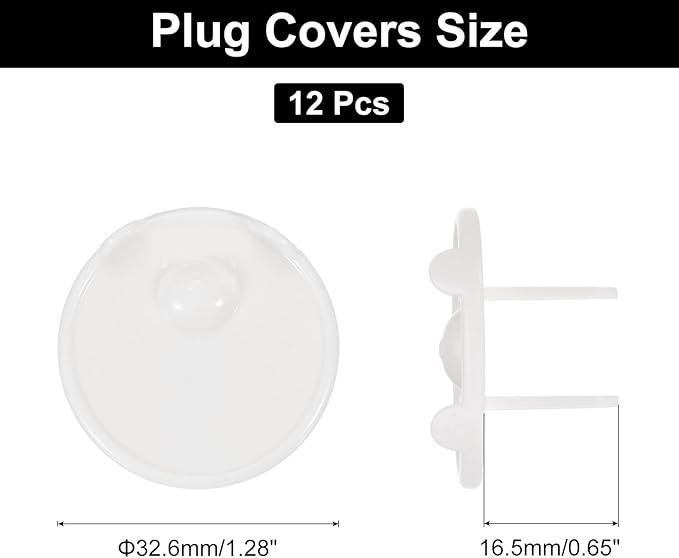 MECCANIXITY 12 Pack Outlet Covers Proofing, Plug Covers Easy Installation Electric Plug Protectors Safety Socket Cover Plugs Protector White