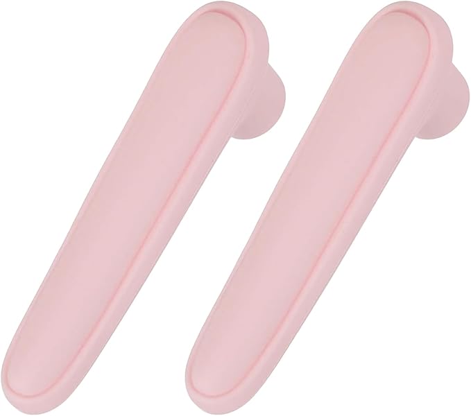uxcell 2 Pcs Door Handle Covers, Silicone Safety Doors Knob Handle Protector Covers Anti-Collision Soft Doors Pull Cover for Bedrooms Bathrooms Offices, Pink
