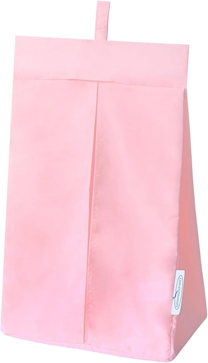 SPRINGSPIRIT Diaper Stacker Caddy Organizer Easy Access & Dustproof Portable Hand Free Diaper Holder for Adults or Nursery, Machine Washable Pink