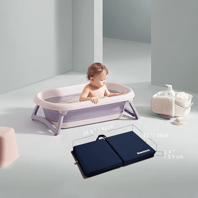 Kneejoys Women & Men Knee Pad - Bath Kneeler with Baby & Garden Kneeling Pads, Yoga Knee Cushion (Nave Blue)