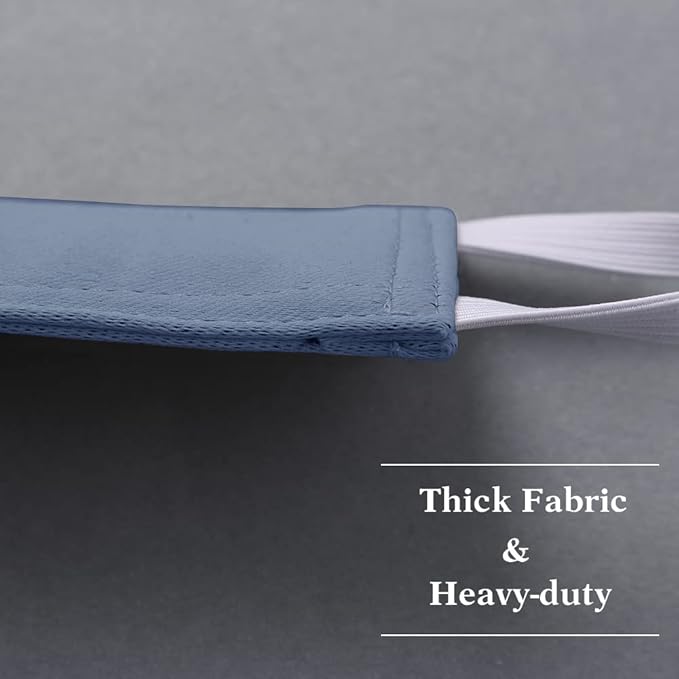 PONY DANCE Baby Door Latch Cover Closer - Nursery Door Silencer with Strong Elastic Straps, Thick Solid Cushion for Noise Reduction, Prevents Slamming, 3 Pieces, 4W x 2L Inches, Blue Haze