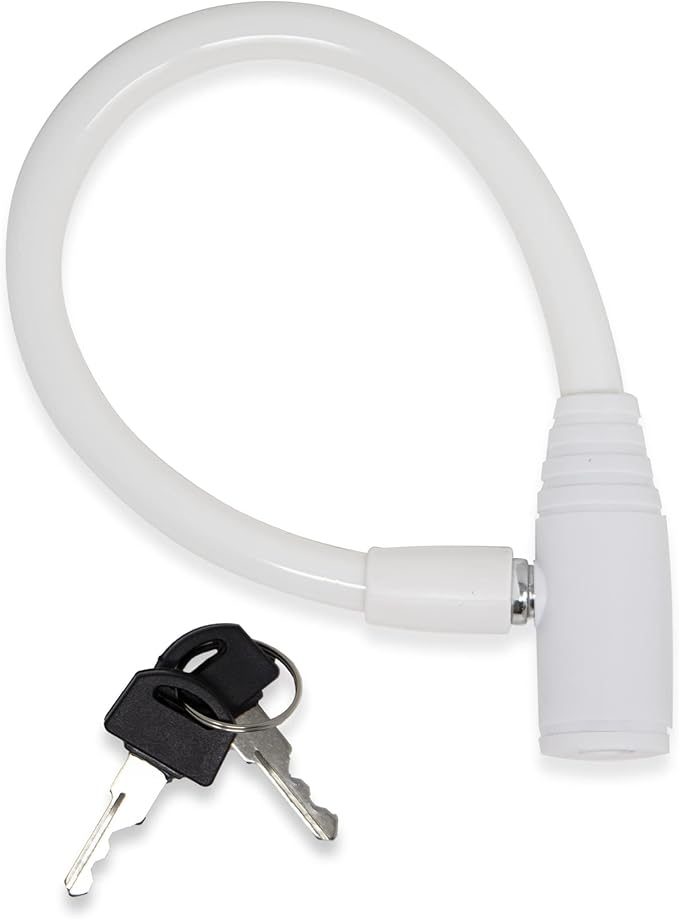 Urban August Child-Proof Refrigerator Lock for Kids & Adults - Lock for French Door Fridge and Cabinet (Small, White - 2 Pack)