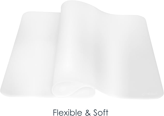 GASARÉ, Placemats Set of 4, Silicone Placemats, Table Mats, Non-Slip, Easy to Clean, Heat Resistant, Flexible, 20% Thicker, 16 x 12 inches x 1.1mm, White