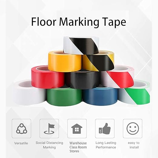 APT, Multi Color Marking Tape, Premium Safety Marking and Dance Floor Splicing Tape, 6 mil Thick (Black, 1 Roll)