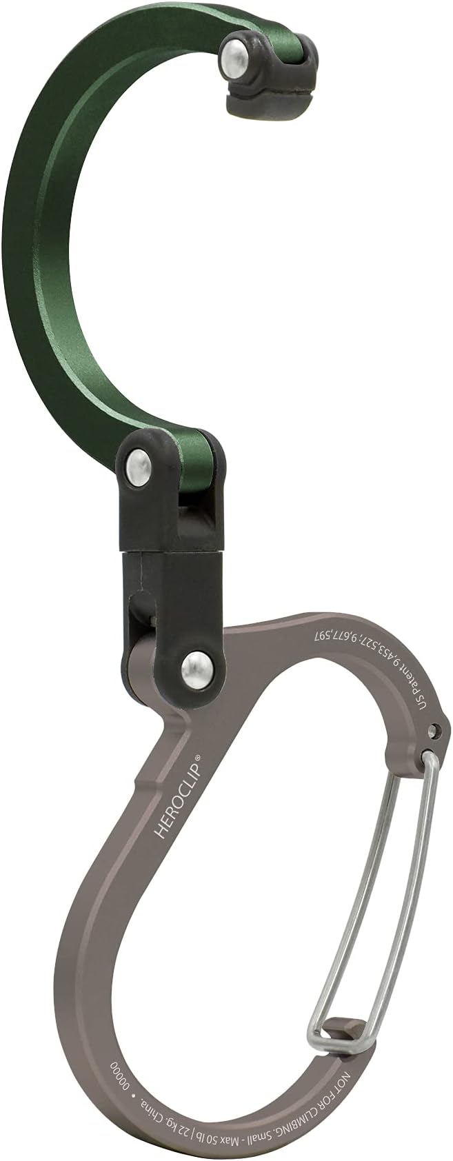 GEAR AID HEROCLIP (Small) Carabiner Gear Clip and Hook, for Hanging Bags, Purses, Lanterns, Strollers, Tools, Helmets, Water Bottles, and More