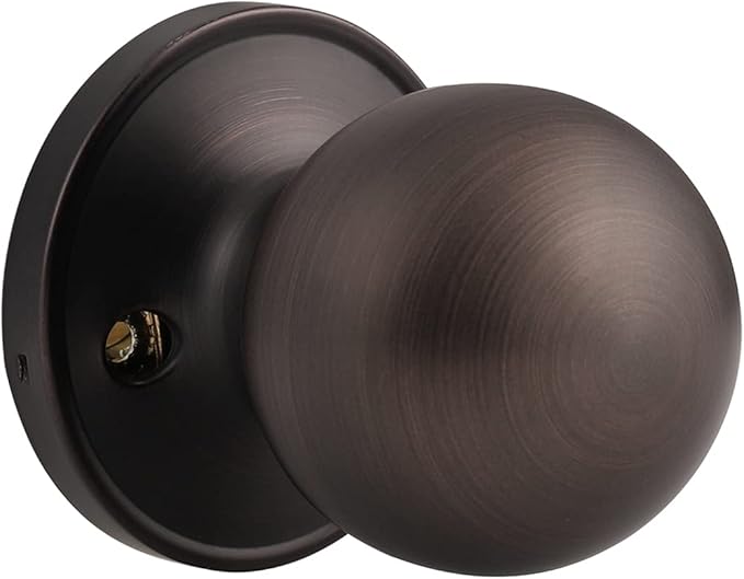Probrico Dummy Door Knobs Door Locks Round, Half -Dummy Door Handles in Oil Rubbed Bronze