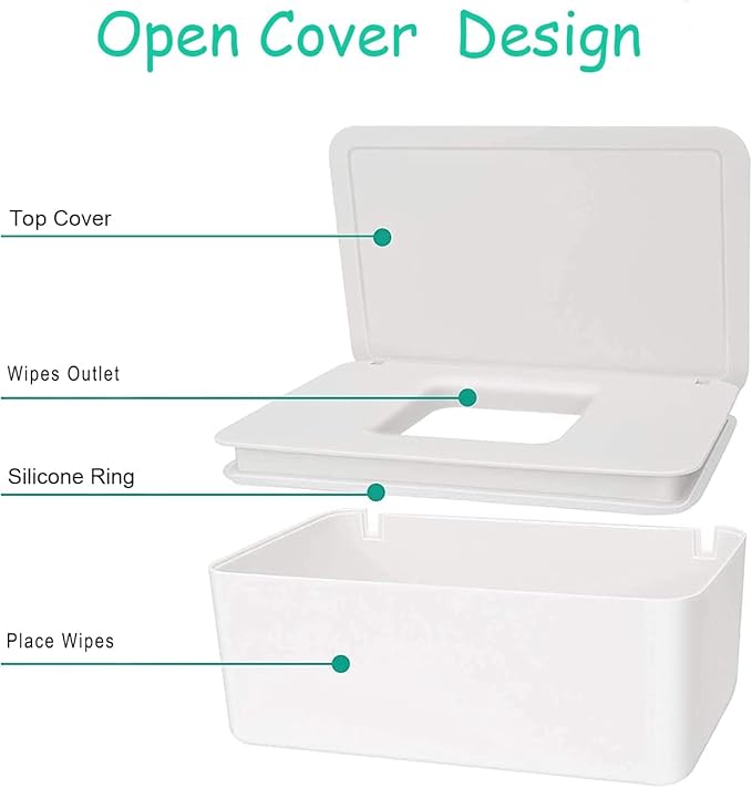 Moorfowl Butt Wipes Dispenser for Bathroom, Upgrade Size(8.2L x 4.9W x 3.9H inches), Large Capacity Flushable Wipes Holder Container for Restroom
