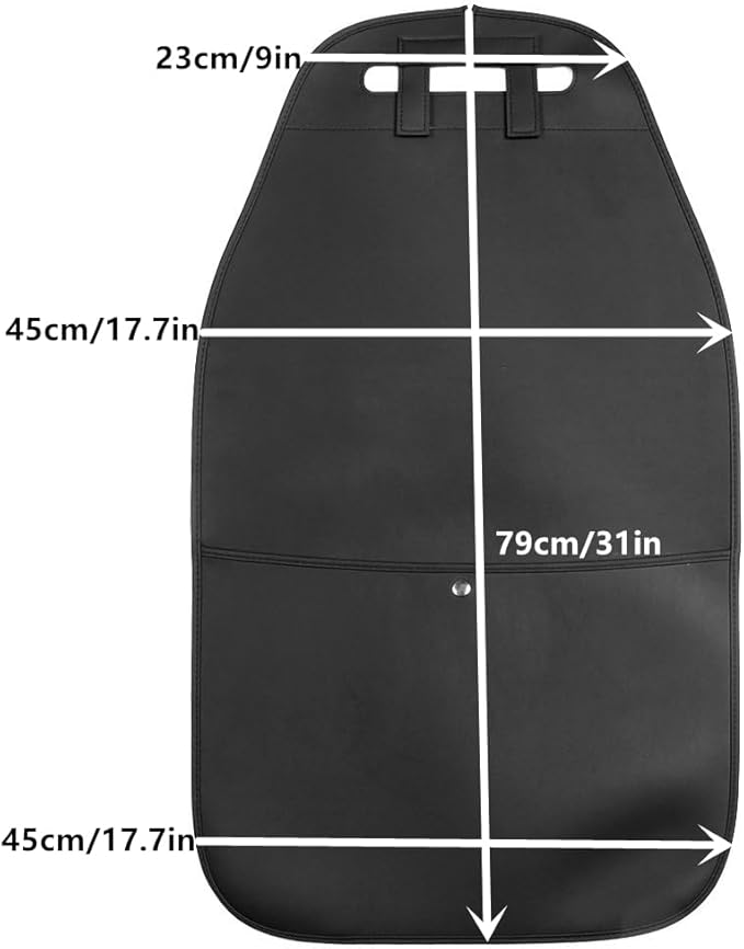 HCMAX 2 Pack Kick Mat Car Seat Back Protector Waterproof Easy to Clean Multifunctional Organizer Storage Bag Travel Accessory PU Leather Black-Red