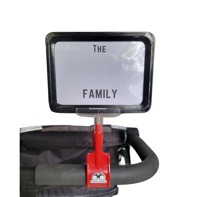 Stroller Identifier Marker Sign Flag Stroller Finder Clip- The Stroller Scout (Red & Black- Small)