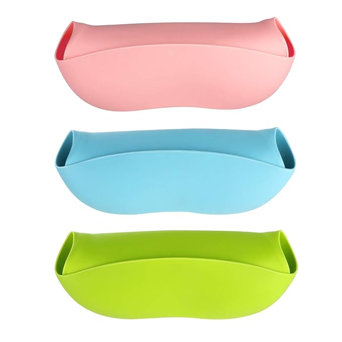 3 Pack Silicone Baby Bib for Babies & Toddlers (6-72 Months), Waterproof, BPA Free, Green Pink and Blue, Easy Wipe Clean