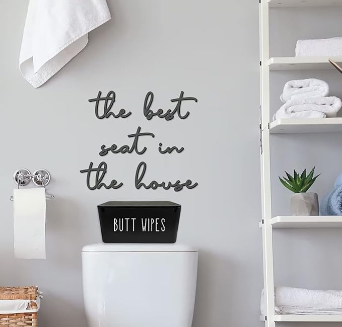 Moorfowl Butt Wipes Dispenser for Bathroom, Upgrade Size(8.2L x 4.9W x 3.9H inches), Large Capacity Flushable Wipes Holder Container for Restroom