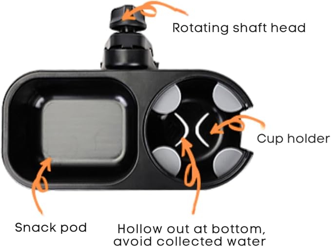 LUFFCABO Universal Snack Tray for Stroller with Stroller Cup Holder, Universal Stroller Snack Tray with Cup Holder, Stroller Tray Attachment and Stroller Accessories