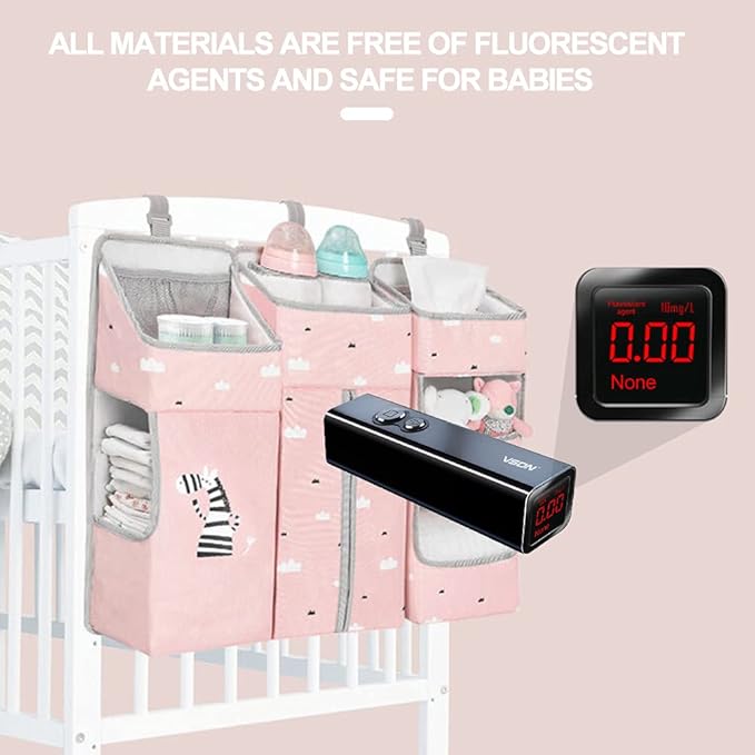 Hanging Diaper Caddy Organizer for Baby Crib - 3-in-1 Diaper Stacker for Changing Table Nursery Organization Storage Holder for Baby Essentials Attachment Portable Combining Clothing