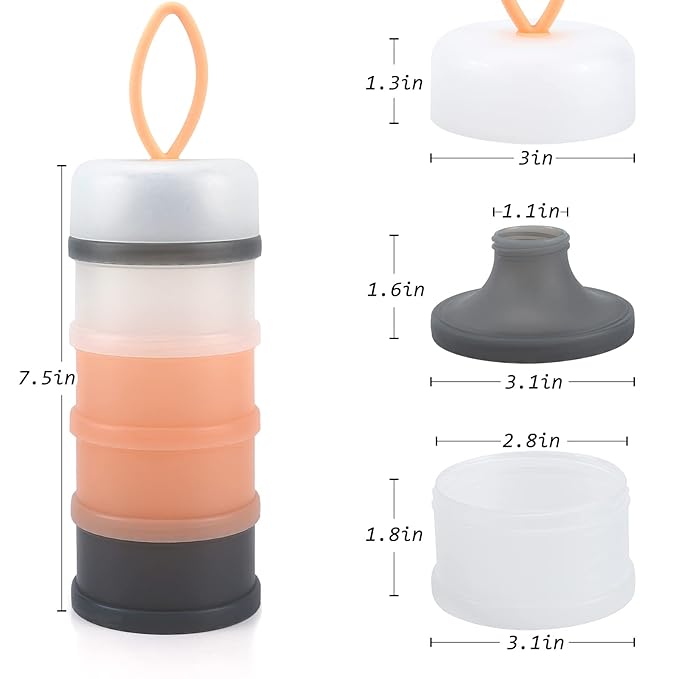 Accmor 2 Pack Baby Formula Dispenser On The Go, Stackable Non-Spill Portable Milk Powder Kids Snack Storage Container, BPA Free