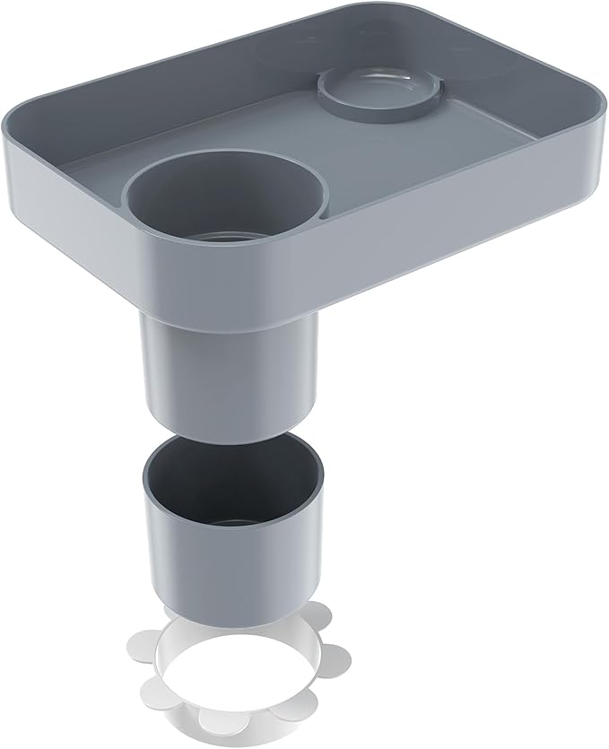Car Seat Tray for Kids Travel, Carseat Tray for Food Toddler, Car Seat Table Tray, Car Seat Cup Holder Snack Tray for Graco, Evenflo, Chicco, Rotatable Removable Family Road Trip Essentials (Gray)