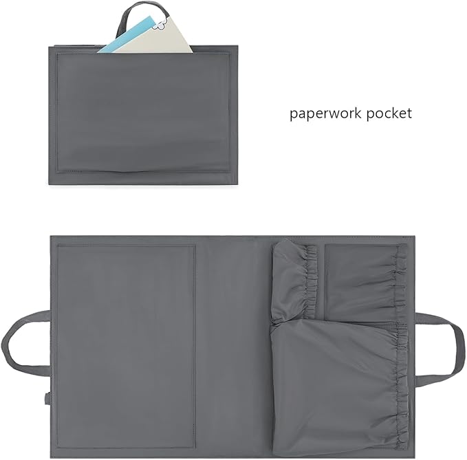 Lmbabter Removable Organizer Insert with Insulated Pocket,Updated Diaper Bag with 11 Total Pockets&Changing Pad, Handbag Tote Bag for Women Mommy Nurse (Dark Grey)