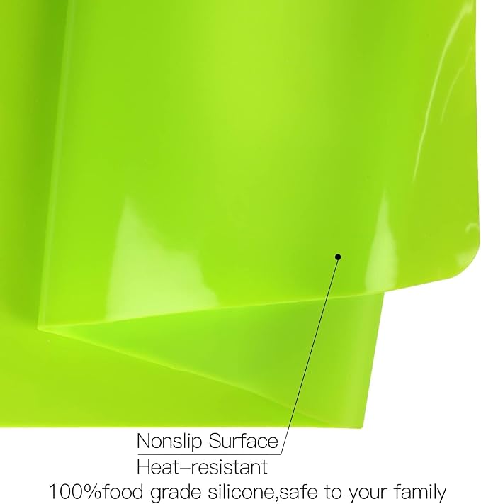 Extra Large Silicone Mat for Kitchen Counter, 31.5x23.6 Silicone Placemats for Kids Non-Stick Table Mat for Dough and Pastry Heat Resistant Mat Countertop Protector, Green
