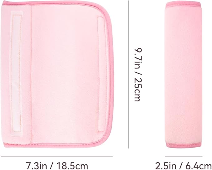 yuntop 2 PCS Car Seat Belt Pads Cover Soft Seat Belt Shoulder Pad Safety Belt Strap Shoulder Pad Comfortable Driving Compatible with Most Cars Helps Protect You Neck and Shoulder (Pink)