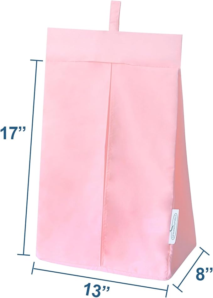 SPRINGSPIRIT Diaper Stacker Caddy Organizer Easy Access & Dustproof Portable Hand Free Diaper Holder for Adults or Nursery, Machine Washable Pink
