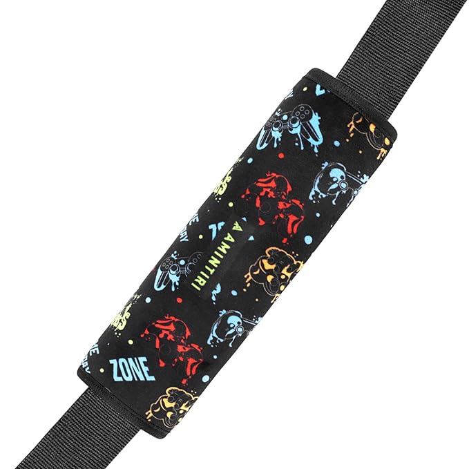 Amintiri Seat Strap Shoulder Pads for Kids, Seat Belt Cover for Children, Soft Furry Seat Belt Cushion for Travel, Cartoon Car Seat Belt Pad Cover for Boys and Girls. (Radio Game)