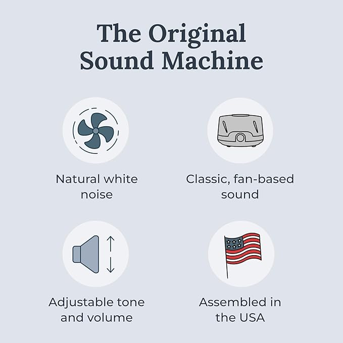 Yogasleep Dohm Classic (Gray) The Original White Noise Machine, Soothing Natural Sound from A Real Fan, Noise Cancelling for Office Privacy, Travel & Meditation, Sleep Therapy for Adults & Baby