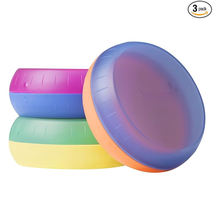Boon Nursh Storage Buns - Baby Bottle Organizer & Storage - Holds Bottles, Pouches, Nipples & Pacifiers - Color Block - 3 Count