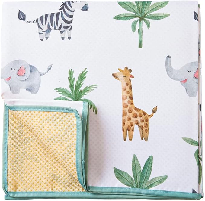 Baby Splat Mat for Under High Chair - Waterproof and Washable Eating Mat for Toddlers&Kids, Portable Play Mat and Table Cloth 43 inch (Giraffe)