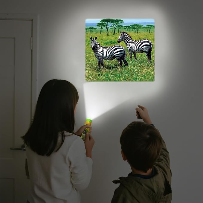 Pup Go 2-Pack Wild Animal & Seaworld Torch and Projector for Ages 3 4 5 6 7, Ideal Toys for Boys, Cool Kids Torch with 6 Discs and 48 Images, Educational Science Kits for Toddlers and Children