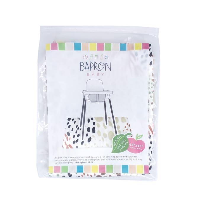 BapronBaby Wild Splash Mat - Waterproof Catch-All for Under High Chairs, Floors, Tables, Playtime or Arts & Crafts - Machine Washable - 45" x 45”