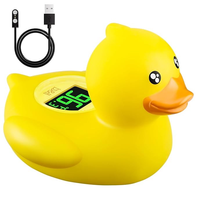 b&h Duck Rechargeable Baby Bath Thermometer - Fast Temperature Reading, Digital Water Thermometer for Bathtub and Room, Safety Infant Floating Bath Toy, Baby Bath Essentials
