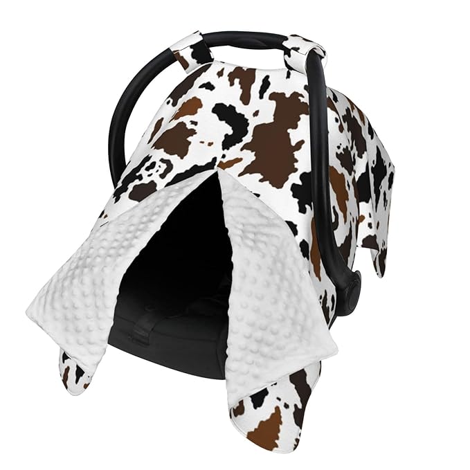 Western Cow Print Baby Car Seat Canopy Cover Multi Use Nursing Cover for Mom Nursing Covers Newborn Cow Print Shower Gift