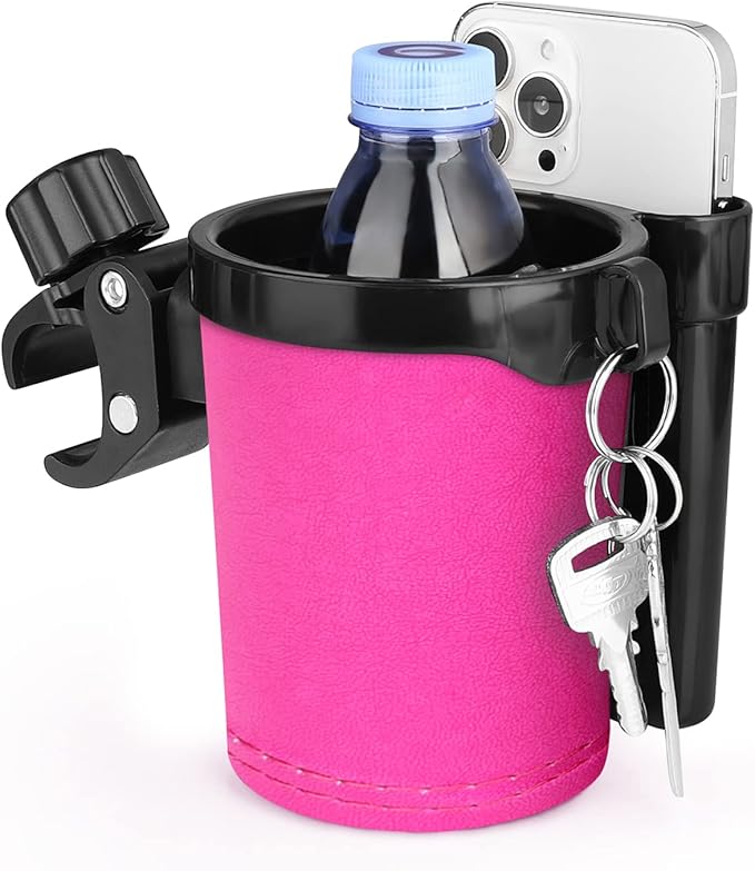 Accmor Stroller Cup Holder with Phone Keys Holder, 3-in-1 Universal Cup Holder, Drinks Bottle Holder for Stroller, Bike, Wheelchair, Walker, Scooter