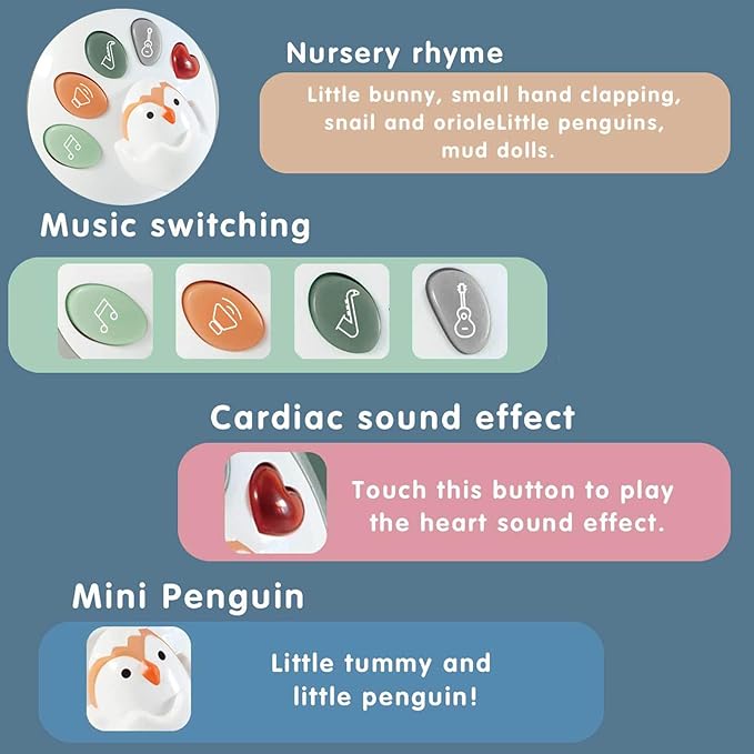 Penguin Crawling Toy for Babies 6-12 Months, Musical Light-up Toys for 1 Year Old, Toys for 6 Month Old Boy, Tummy Time 3-6 Months, Birthday Gifts for 3-18 Months Boys Girls, 1 Year Old Boy Girl Toys