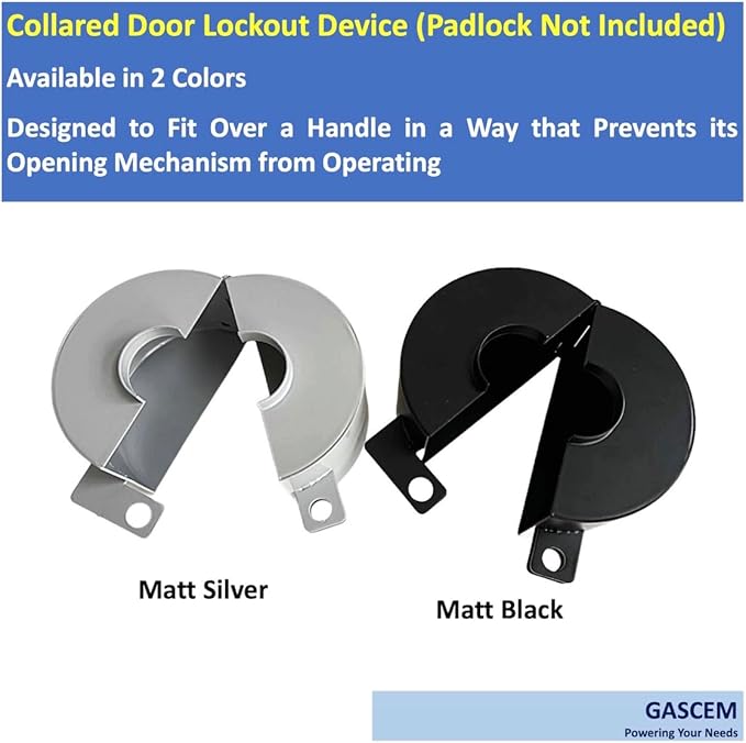 Door Knob Lockout Device (Matt Silver, Padlock Not Included). Door Handle Lock - Prevents Doorknobs from Turning and Access to Keyhole. Childproof Door Knob Cover.