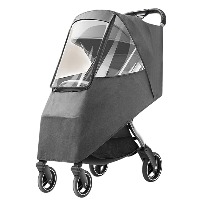 Universal Stroller Rain Cover Windproof Clear Ventilated Design Durable PP Material Fits Most Strollers