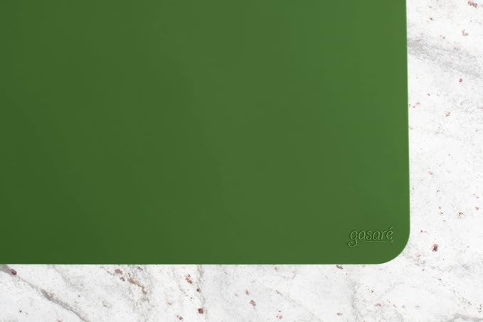 GASARÉ, Placemats Set of 4, Silicone Placemats, Table Mats, Non-Slip, Easy to Clean, Heat Resistant, Flexible, 20% Thicker, 16 x 12 inches x 1.1mm, Green