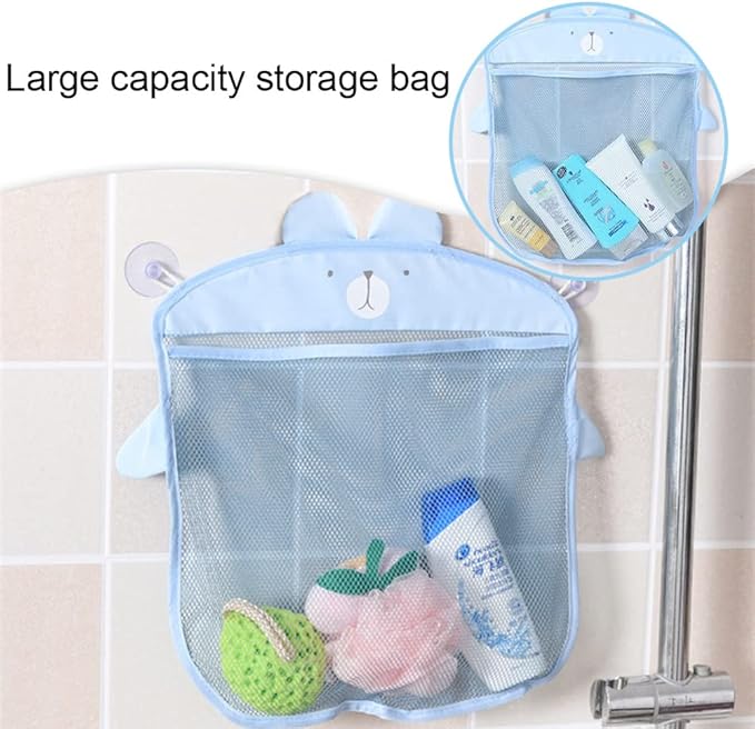 Bath Toys Organizer Bag,Quick Dry Storage Net,Cute Mesh Bath Toy Storage,Hanging Toy Organiser,Bathroom Mesh Organiser Bag